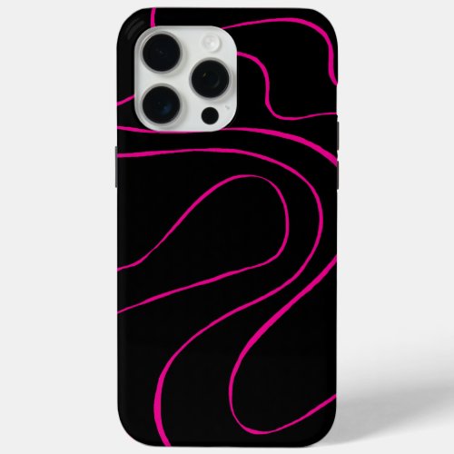 Ebb and Flow 2 _ Magenta and Black iPhone 15 Pro Max Case