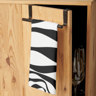 Ebb and Flow 4 - Black and White Kitchen Towel