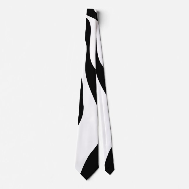 Ebb and Flow 4 - Black and White Neck Tie (Front)
