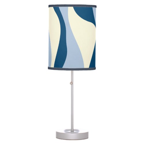 Ebb and Flow 4 _ Dark Blue Light Blue and Cream Table Lamp