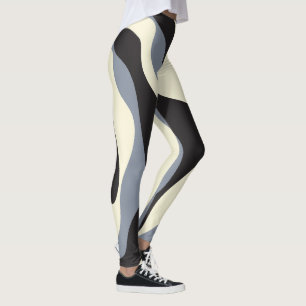 Ebb and Flow 4 in Black, Gray, and Cream Leggings