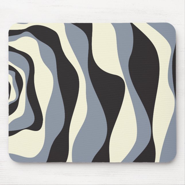 Ebb and Flow 4 in Black, Gray, and Cream  Mouse Pad (Front)