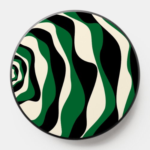 Ebb and Flow 4 in Green Cream and Black  PopSocket