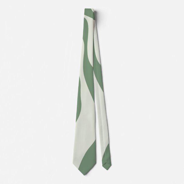 Ebb and Flow 4 in Green  Neck Tie (Front)