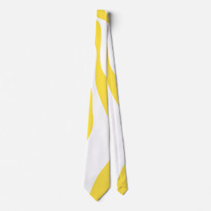 Ebb and Flow 4 in Lemon Yellow and White Neck Tie