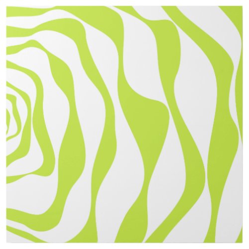 Ebb and Flow 4 in Lime Green and White Gallery Wrap