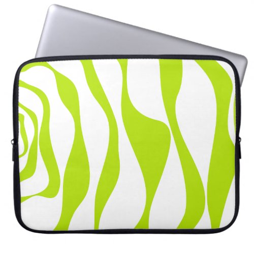 Ebb and Flow 4 in Lime Green and White Laptop Sleeve