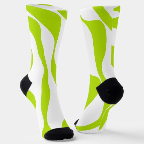 Ebb and Flow 4 in Lime Green and White Socks
