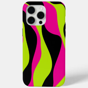 Ebb and Flow 4 in Lime Green, Hot Pink and Black iPhone 15 Pro Max Case