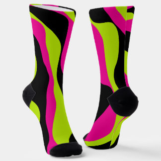 Ebb and Flow 4 in Lime Green, Hot Pink and Black Socks