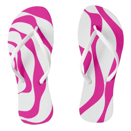 Ebb and Flow 4 in Magenta and White Flip Flops