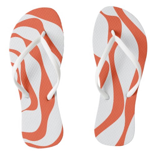 Ebb and Flow 4 in Orange and White Flip Flops