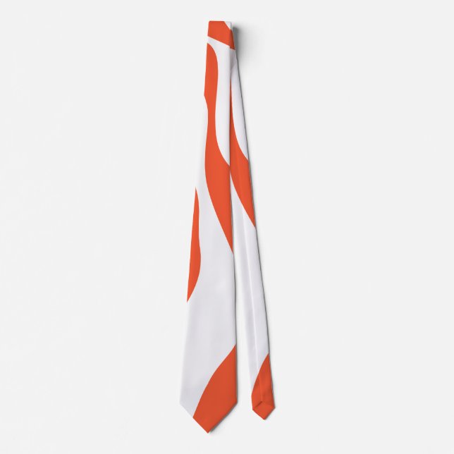 Ebb and Flow 4 in Orange and White Neck Tie (Front)
