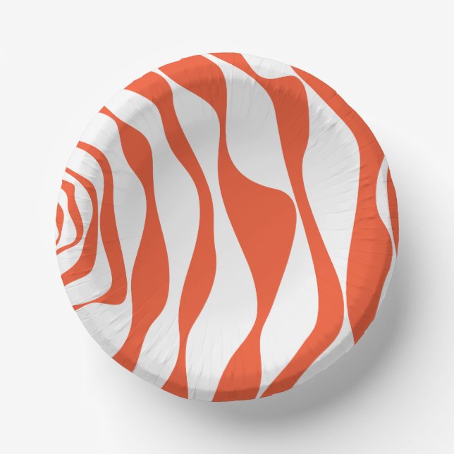 Ebb and Flow 4 in Orange and White Paper Bowls (Front)