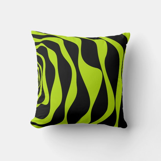 Ebb and Flow 4 - Lime Green Throw Pillow (Front)