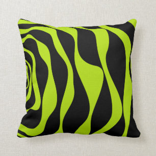 Ebb and Flow 4 - Lime Green Throw Pillow