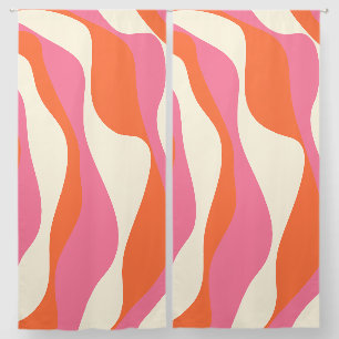 Ebb and Flow 4 - Pink, Orange and Cream Blackout Curtains