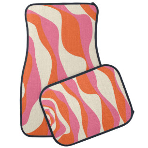 Ebb and Flow 4 - Pink, Orange and Cream Car Floor Mat
