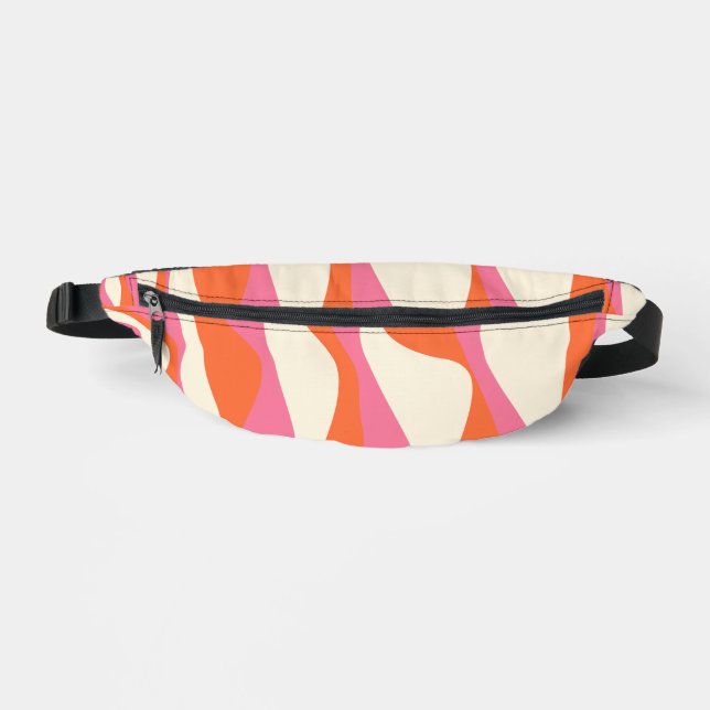 Ebb and Flow 4 - Pink, Orange and Cream Fanny Pack (Front)