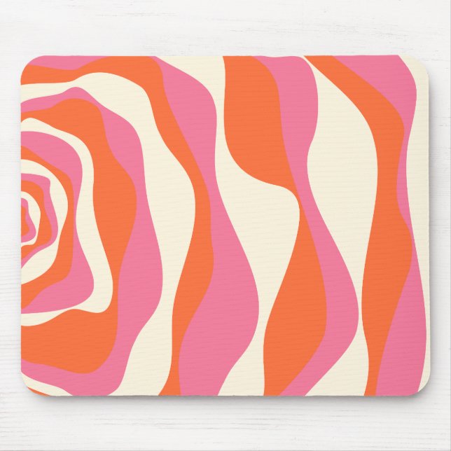 Ebb and Flow 4 - Pink, Orange and Cream Mouse Pad (Front)