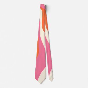 Ebb and Flow 4 - Pink, Orange and Cream Neck Tie