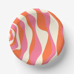 Ebb and Flow 4 - Pink, Orange and Cream Paper Bowls