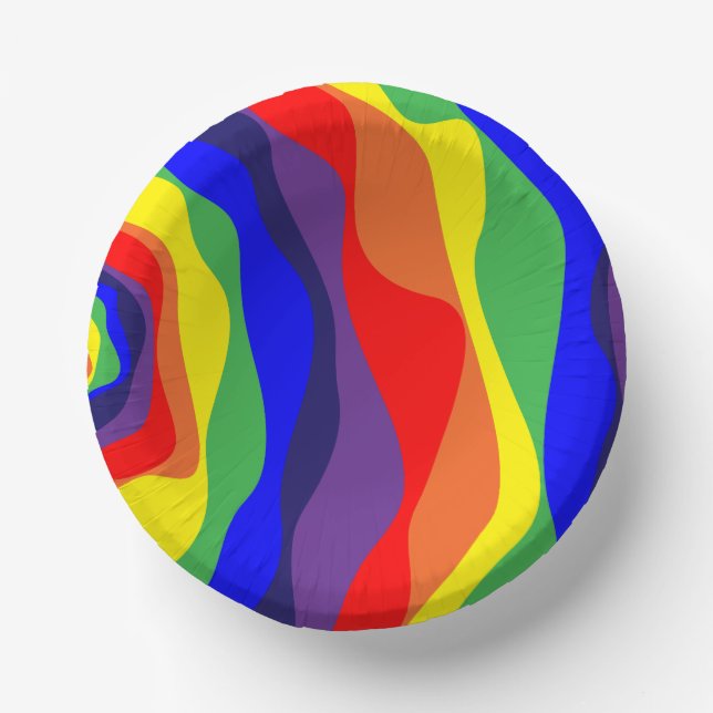 Ebb and Flow 4 Rainbow Paper Bowls (Front)