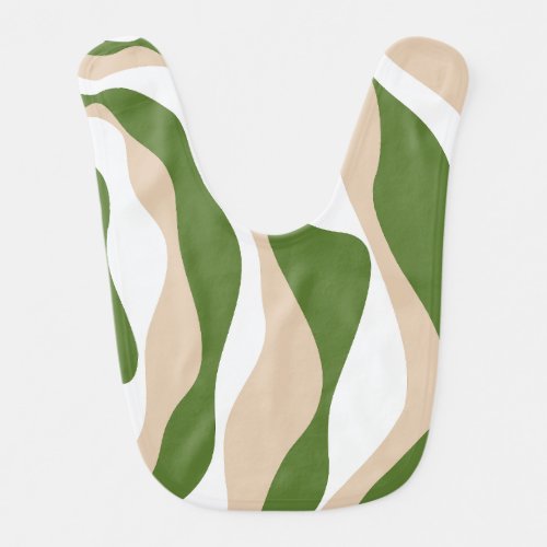 Ebb and Flow 4 _ White Sand and Palm Green Baby Bib