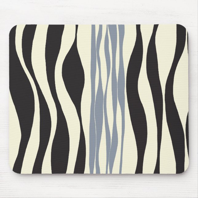Ebb and Flow in Black, Gray and Cream  Mouse Pad (Front)