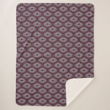 Ebb and Flow Maroon Motif Sherpa Blanket