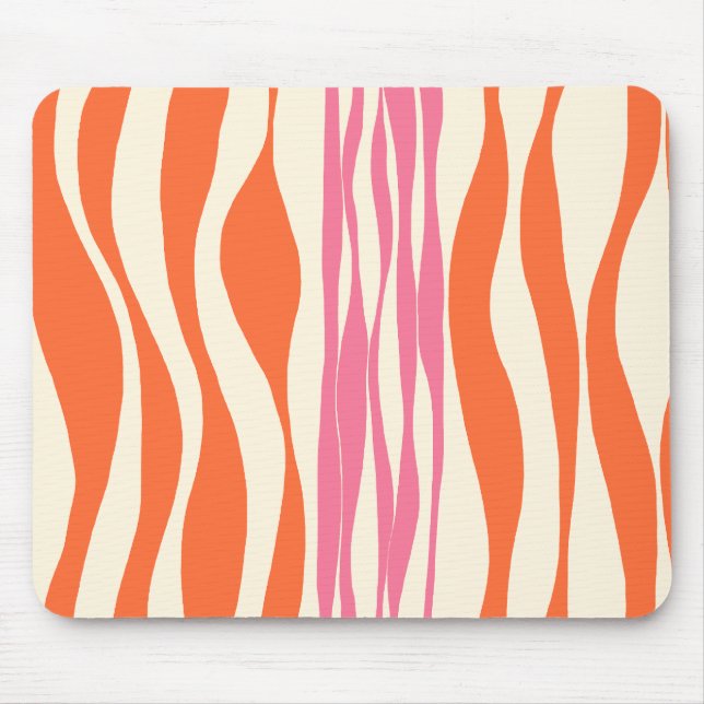 Ebb and Flow - Pink, Orange, and Cream  Mouse Pad (Front)