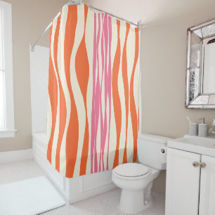 Ebb and Flow - Pink, Orange, and Cream  Shower Curtain