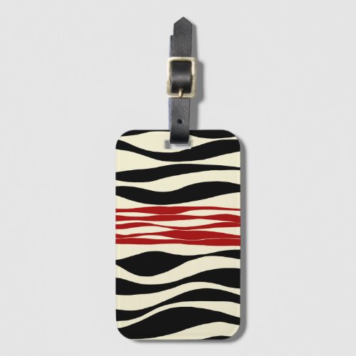 Ebb and Flow _ Red  Cream Luggage Tag