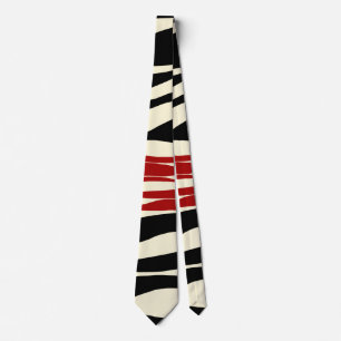 Ebb and Flow - Red & Cream Neck Tie