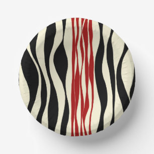 Ebb and Flow - Red & Cream Paper Bowls