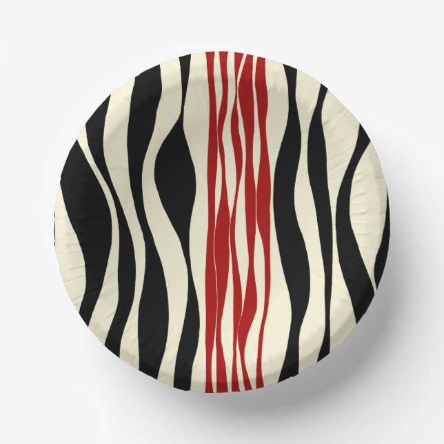 Ebb and Flow - Red & Cream Paper Bowls (Front)