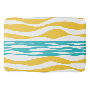 Ebb and Flow - Turquoise & Yellow Bath Mat