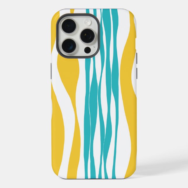 Ebb and Flow - Turquoise & Yellow Iphone Case (Back)