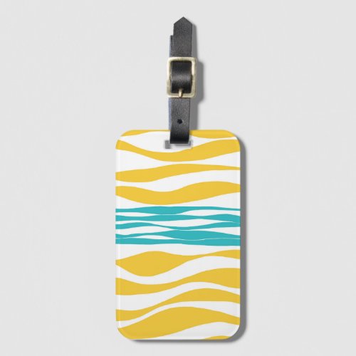 Ebb and Flow _ Turquoise  Yellow Luggage Tag