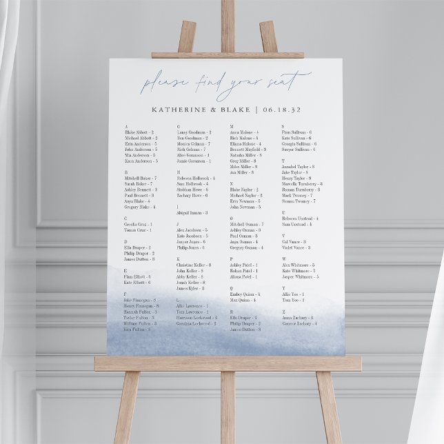 Ebb Tide Alphabetical Seating Chart Foam Board (Creator Uploaded)