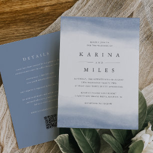 Ebb Tide Coastal Watercolor All in One Wedding Invitation