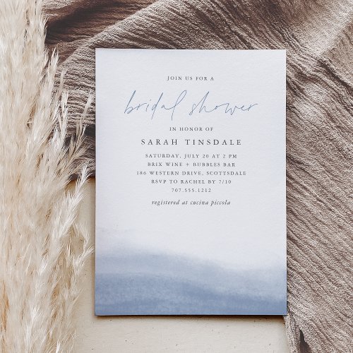 Ebb Tide Coastal Watercolor Bridal Shower Invitation