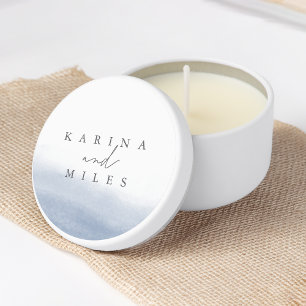 Ebb Tide Coastal Watercolor Wedding Mini Candle Favors