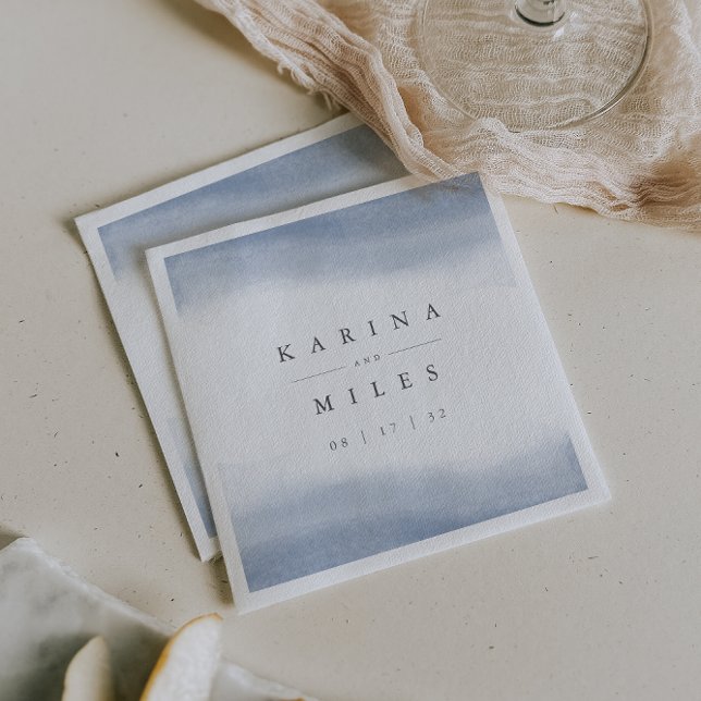 Ebb Tide Coastal Watercolor Wedding Napkins (Creator Uploaded)