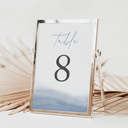 Ebb Tide Elegant Coastal Watercolor Table Number