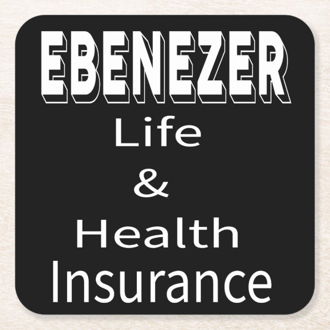 Ebenezer Life and health insurance  Square Paper Coaster (Front)