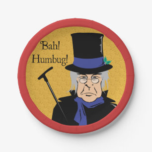 Ebenezer Scrooge Bah! Humbug! Paper Plates