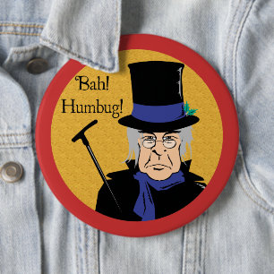 Ebenezer Scrooge Bah! Humbug! Pinback Button