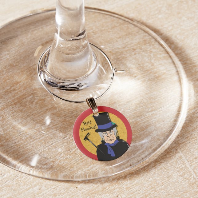 Ebenezer Scrooge Bah! Humbug! Wine Charm (In Situ)