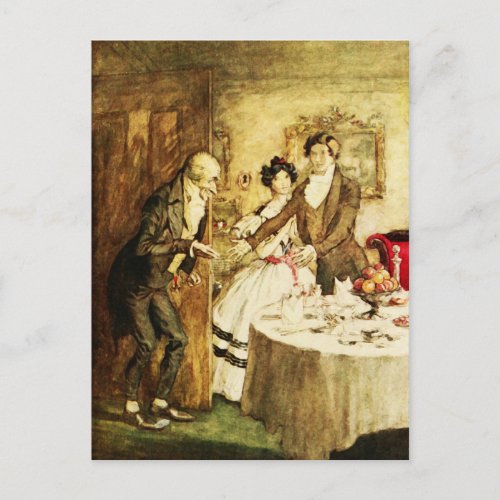 Ebenezer Scrooge Vintage Christmas Carol Nephew Postcard